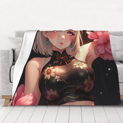 280g Horizontal Anime Girl Printed Flannel Blanket