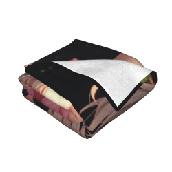 Couverture en flanelle horizontale de 280g avec impression de fille anime
