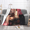 Couverture en flanelle horizontale de 280g avec impression de fille anime
