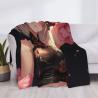 Couverture en flanelle horizontale de 280g avec impression de fille anime