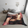 Couverture en flanelle horizontale de 280g avec impression de fille anime