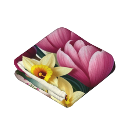 Couverture en flanelle verticale 280g avec motif fleur et tasse à thé