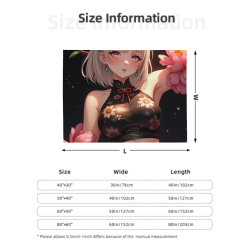 280g 横型アニメ少女プリントフランネルブランケット