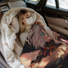 Couverture en flanelle horizontale de 280g avec impression de fille anime