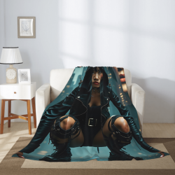 280g 세로형 스타일리시 프린팅 플란넬 담요
