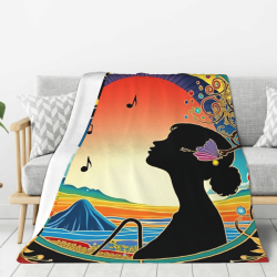 280g Vertikaler Flanell-Decke (Musik-Thematik-Druck)