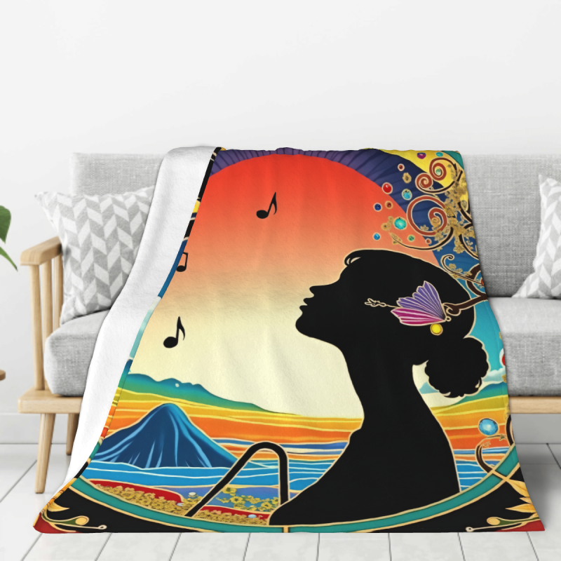 280g Vertikaler Flanell-Decke (Musik-Thematik-Druck) 280g Vertikaler Flanell-Decke (Musik-Thematik-Druck)