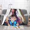 280g horizontale Flanell-Decke: Mädchen und Schmetterlingsdruck