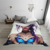 280g horizontale Flanell-Decke: Mädchen und Schmetterlingsdruck