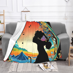 Couverture en flanelle horizontale 280g avec impression exquise recto