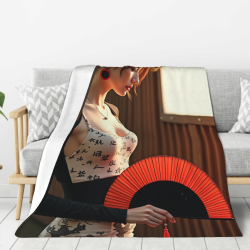 Manta de franela estilo vertical de 280g con estampado a todo ancho en una sola cara