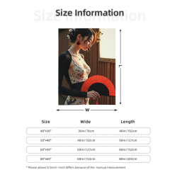 280g 세로 스타일 플란넬 담요 - 풀사이즈 단면 프린팅