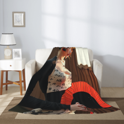 Couverture en flanelle style vertical 280g avec impression pleine largeur sur une seule face