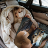 Manta de franela horizontal de 280g con estampado de belleza y lobo