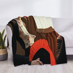 Coperta in flanella stampata orizzontale da 280g con motivo bellezza classica
