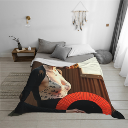 Coperta in flanella stampata orizzontale da 280g con motivo bellezza classica