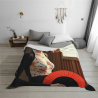 Coperta in flanella stampata orizzontale da 280g con motivo bellezza classica
