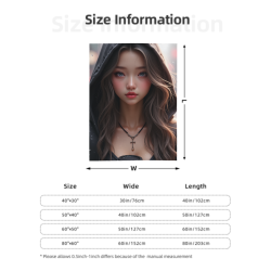 280g 수직 단면 인쇄 소녀 패턴 플란넬 담요