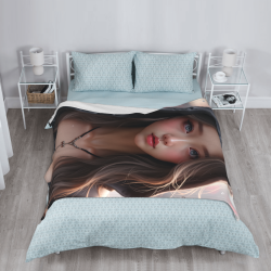 Couverture en flanelle verticale 280g imprimée recto avec motif fille
