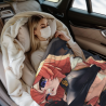 Manta de franela vertical de 280g con estampado anime, suave y duradera