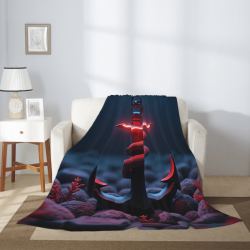 Couverture polaire verticale 280g avec motif ancre et serpent