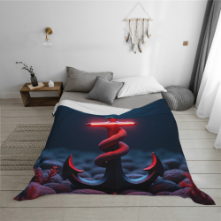 Manta de franela horizontal de 280g con diseño de ancla fresco
