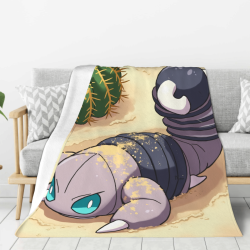 Couverture en flanelle verticale de 280g avec motif de scorpion cartoon
