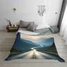 Coperta in flanella orizzontale 280g con stampa unilaterale di paesaggio stradale