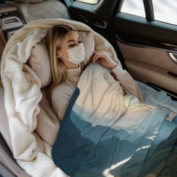 Coperta in flanella orizzontale 280g con stampa unilaterale di paesaggio stradale