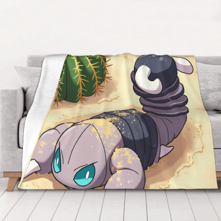 Manta de franela horizontal de 280g con estampado de escorpión cartoon
