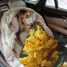 280g einseitig bedruckte Flanell-Decke (Blumen- und Küken-Muster)