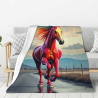 Coperta in flanella verticale 280g con stampa cavallo al galoppo