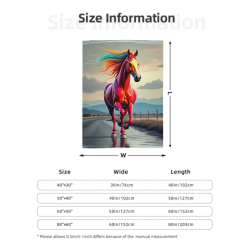 Couverture en flanelle verticale 280g avec motif de cheval au galop