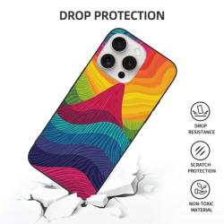 iPhone 15/Pro/Pro Max Hülle mit schimmerndem Wellenmuster - okomall