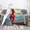 280g horizontale Flanell-Decke mit Pferdedruck