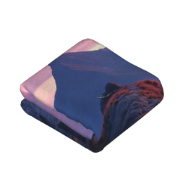 Manta de franela vertical de 280g con impresión de paisaje montañoso