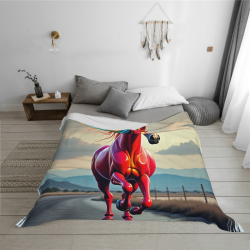Coperta in flanella orizzontale 280g con stampa di cavallo