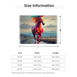 Manta de franela horizontal de 280g con estampado de caballo