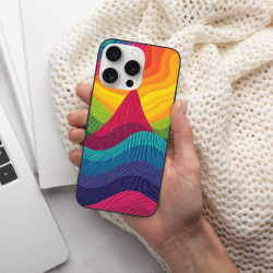 iPhone 15/Pro/Pro Max Hülle mit schimmerndem Wellenmuster - okomall
