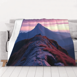 Manta de franela horizontal de 280g con hermosa impresión montañosa