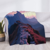 Couverture en flanelle horizontale 280g avec belle impression montagneuse