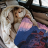 Couverture en flanelle horizontale 280g avec belle impression montagneuse