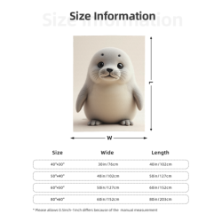 Manta de franela de 280g estilo vertical con impresión unilateral de adorables focas