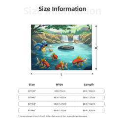 280g橫款卡通金魚圖案法蘭絨毛毯