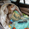 Coperta in flanella orizzontale 280g con motivo a pesciolini dorati cartoon