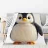 Couverture en flanelle verticale 280g à motif de pingouin mignon