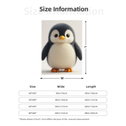 Couverture en flanelle verticale 280g à motif de pingouin mignon