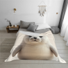 Couverture en flanelle de 280g horizontale à motif phoque imprimé sur une face