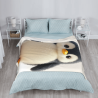 Manta de franela vertical de 280g con estampado de pingüino adorable