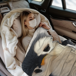 Couverture en flanelle verticale 280g à motif de pingouin mignon